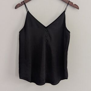 NEW Women's Express Black Spaghetti Strap Top XS Three Buttons
